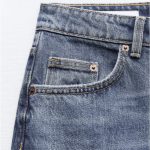 Women Mid Rise Balloon Jeans Dark Blue Washed Jeans -